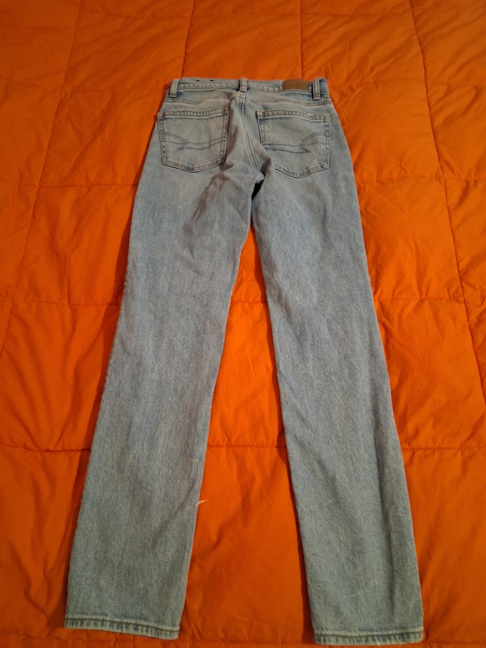 American Eagle Light Blue Super High-Rise Straight Jeans - Picture 2 of 9